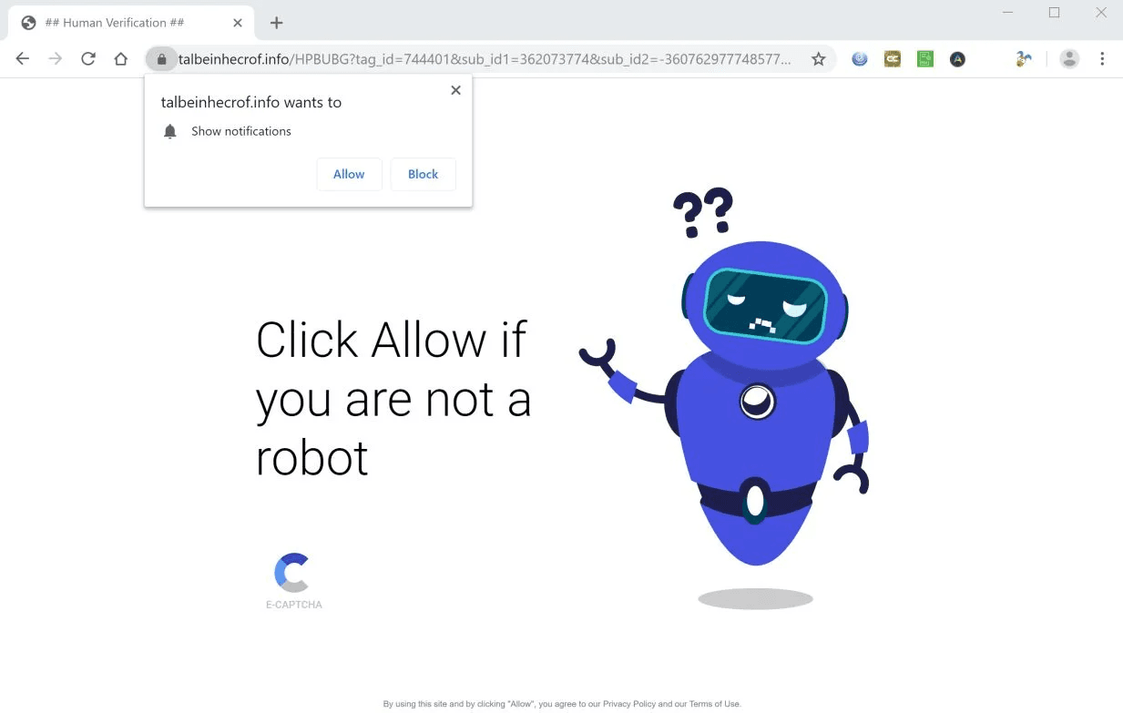 Pagina da web que mostra um robô em desenho